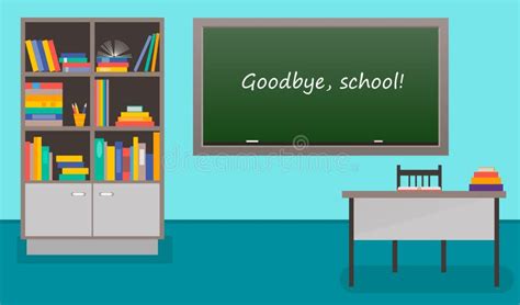 Blackboard In The Interior Of The Classroom Vector Illustration Stock