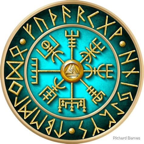 Norse Vegvisir Runes Teal By Ricky Barnes Redbubble