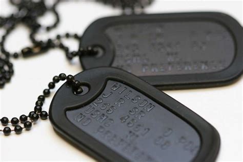 Military service numbers were added in 1918; Special Forces Dog Tags, Black