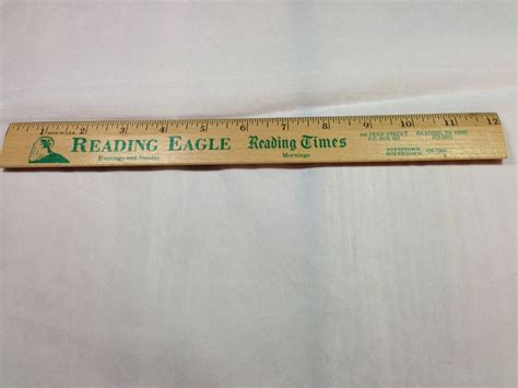 In this case, refer to the instructions above to learn how to read a ruler in inches. Vintage Wood 12 Inch Ruler Advertising Reading Eagle & Times | Etsy | Vintage wood, Reading pa ...