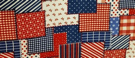 Cotton Quilt Fabric Flannel Americana Patch Patriotic Red White Blue