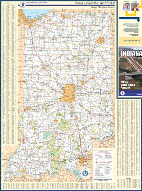 Large Detailed Roads And Highways Map Of Indiana State With All Large