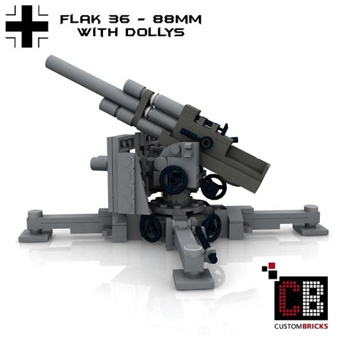 Custombricksde Lego Custom Ww2 Artillery Flak 36 88mm Anti Tank Gun