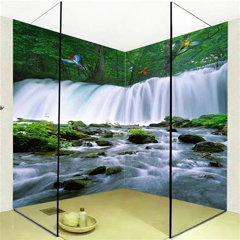Pvc Self Adhesive Waterproof Mural Wallpaper 3d Waterfalls Nature