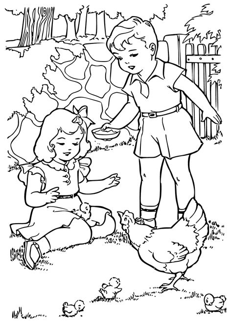 Free Printable Vintage Farm Coloring Page For Adults And Kids