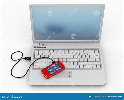 Connect Laptop And Cell Phone Concept Stock Images Image 21290044