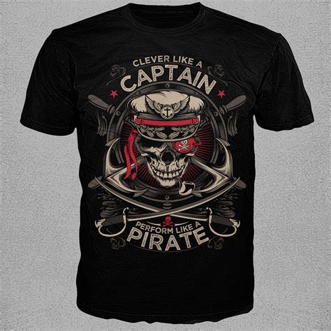 Captain Pirate Tee Shirt Design Tshirt Factory