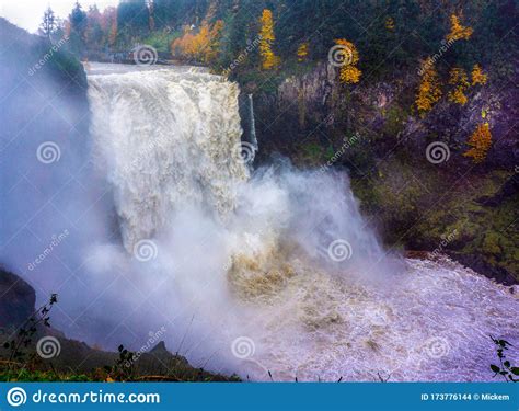 Waterfall Snoqualmie Falls Washington Usa Stock Photo Image Of