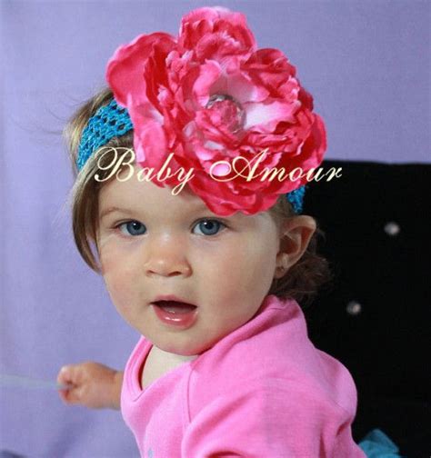 Top Baby Headbands Big Flower Hair Bands Children Pink Red Headwear