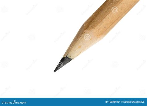 Wooden New Short Pencil Isolated On White Background Stock Image