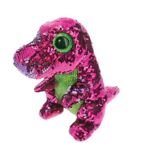 Stompy - Reversible Sequin Pink/purple Sequin Dinosaur :: Ty Store