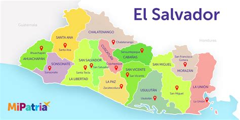 El Salvador Mapa Politico Mapa De El Salvador Politico Fisico