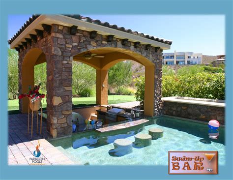 Swim Up Bar And Sunken Kitchen Residential Pool Backyard Pool Designs