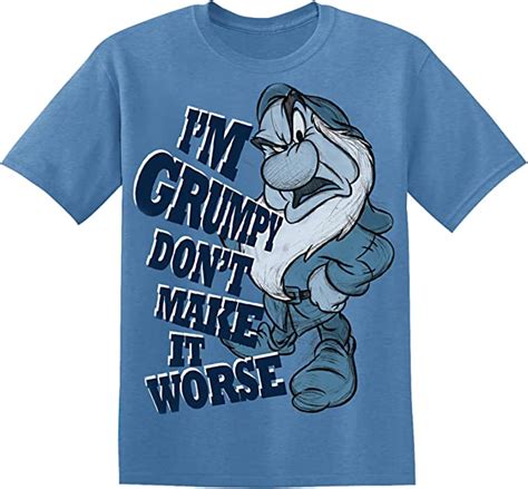 Disney Adult Unisex Im Grumpy T Shirt Faded Denim Uk