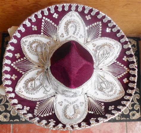 Vintage Pigalle Sombrero Mexican Mariachi Hat Purple Silver Etsy