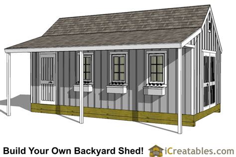 12x24 Cape Cod Shed With Porch Plans Icreatables