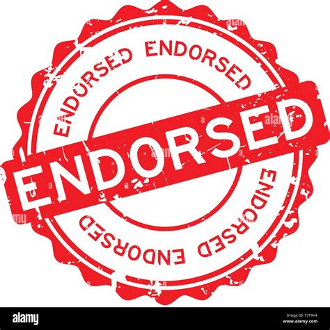 Grunge Red Endorsed Word Round Rubber Seal Stamp On White Background