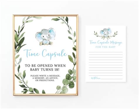 Time Capsule Baby Shower Sign And Cards Baby Shower Etsy