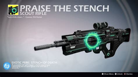 Praise The Stench Exotic Scout Rifle Concept By Rageblade66 On Deviantart