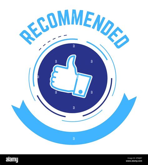 Recommended Sign With Thumb Up And Ribbon Vector Stock Vector Image