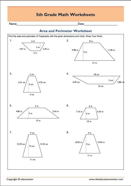 Welcome to our 5th grade math worksheets area. Free Printable 5th Grade Math Worksheets - Area and ...