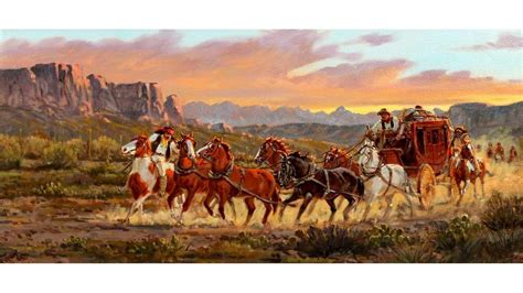 Ron Stewart Oil Painting Stagecoach 100 Western Art Western