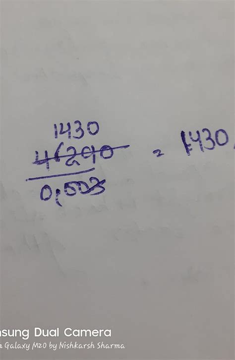 4.29 divided by 0.003 - Brainly.in