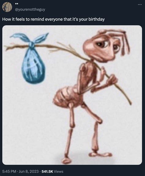 How It Feels To Remind Everyone That Its Your Birthday Sad Ant With