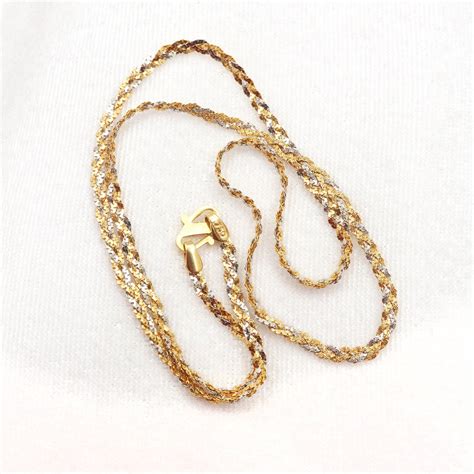 18kt Solid Gold Chain Necklace For Men Women Anniversary Etsy