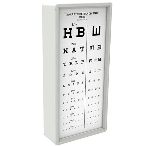 Tabla Optométrica Con Luz Para Lectura A 3m Letras Y Números Optotipos