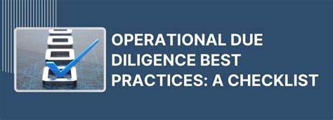 Operational Due Diligence Best Practices A Checklist Centrl