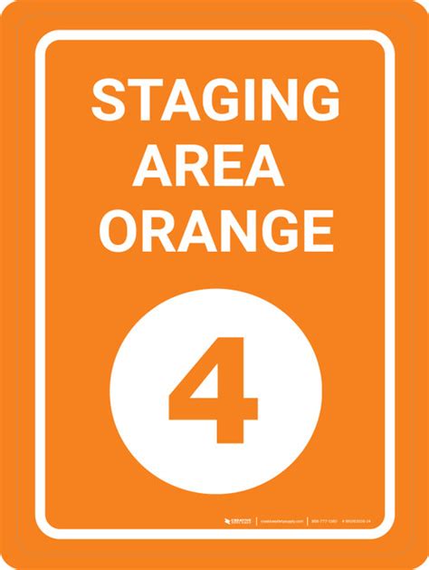 Staging Area Orange 4 Wall Sign