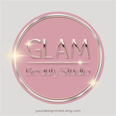 Pink Beauty Logo Rose Gold Logo Luxury Logo Glam Logo Etsy Uk