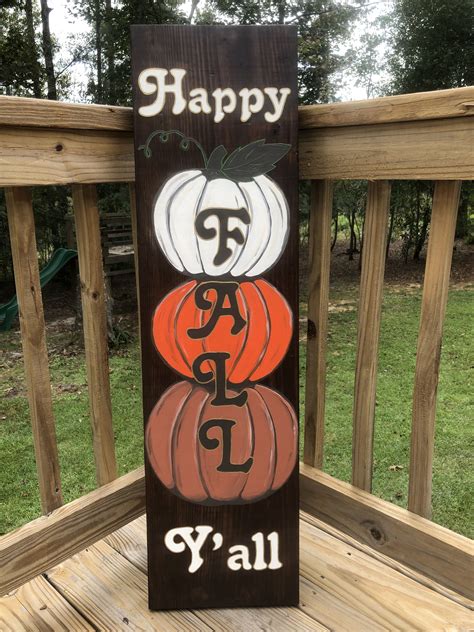 Happy Fall Yall Front Porch Sign Porch Signs Christmas Decorations
