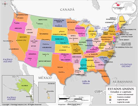 mapa dos estados unidos com capitais mapa dos estados unidos da américa