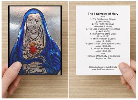 7 Sorrows Of Mary Holy Card Adriestradasart