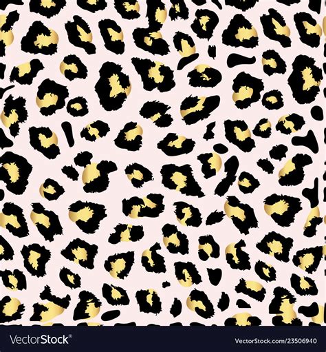Seamless Gold Leopard Print Pattern Royalty Free Vector