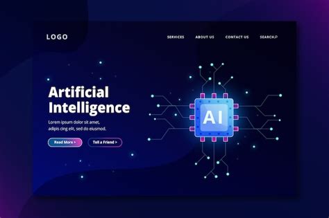 Template Landing Page Artificial Intelligence Vector Free Download