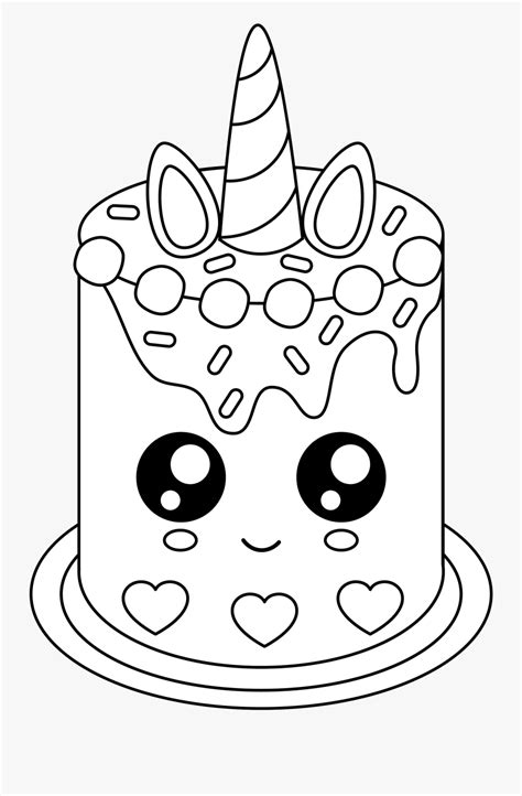 Free Cute Unicorn Cake Unicorn Cake Coloring Pages Free Transparent