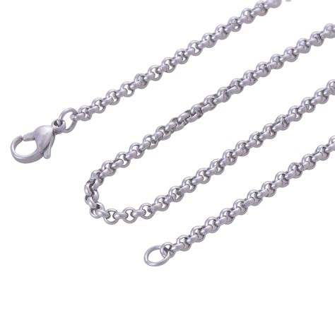 2 4mm 3mm 316l stainless steel necklace chains women silver color stylish accessories necklaces