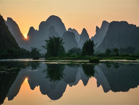 Wallpaper Yangshou China Mountains Water Trees 5300x4000 松本秀人