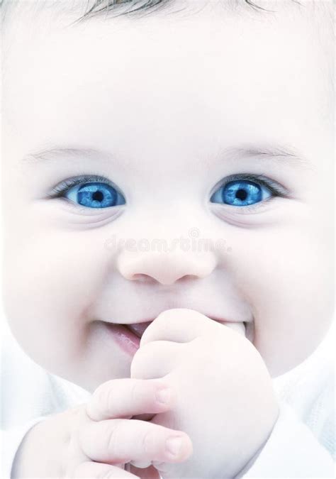 Adorable Baby With Blue Eyes Stock Photo Image Of Innocent Healthy