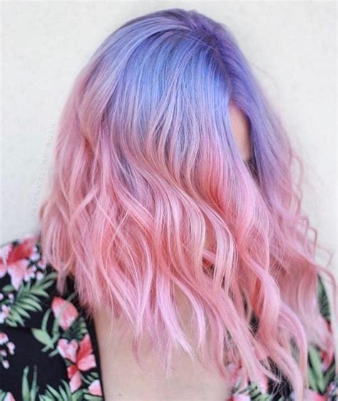 Blue Purple And Pink Pastel Ombre Fade In 2020 Hair Color Purple