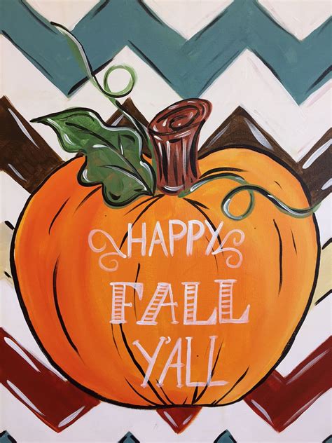 Welcome The Fall Season With This Fun Chevron Pumpkin Painting Canvas