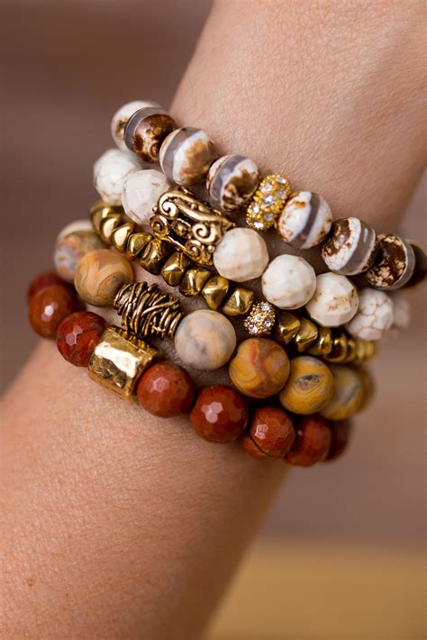 Maybe you would like to learn more about one of these? Neutral Bracelet Stack | Beaded bracelets, Beaded jewelry, Bracelet designs