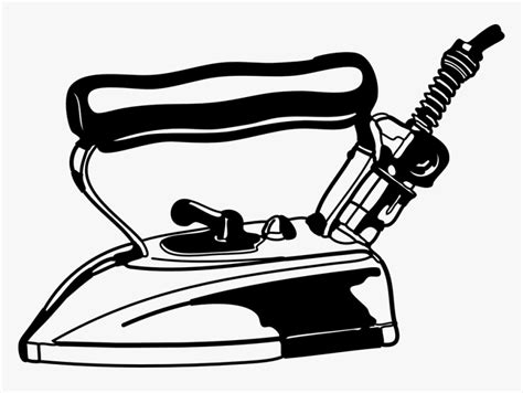 Electric Iron Old Antique Ironing Clothes Steam Iron Clip Art