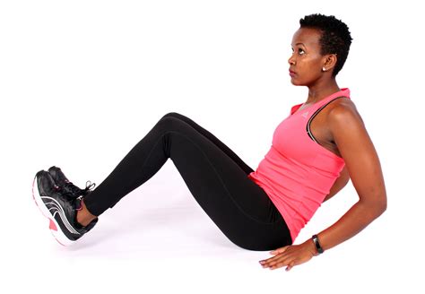 Sporty Woman Doing V Ups Crunch Ab Exercise