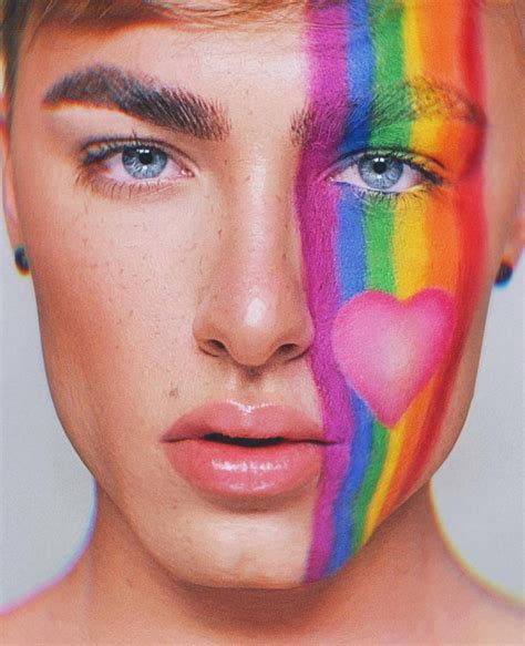 32 Pride Makeup Looks — Pink Heart Rainbow Makeup