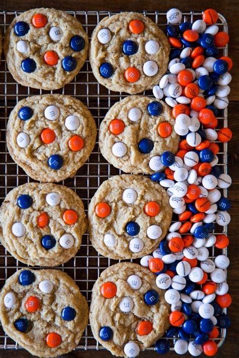 They come from my mom, gee, who used this simple but flavorful sugar cookie dough to make cookies for any occasion. Super Bowl M&M Cookies | Recipe | Cookie cookbook, M m ...