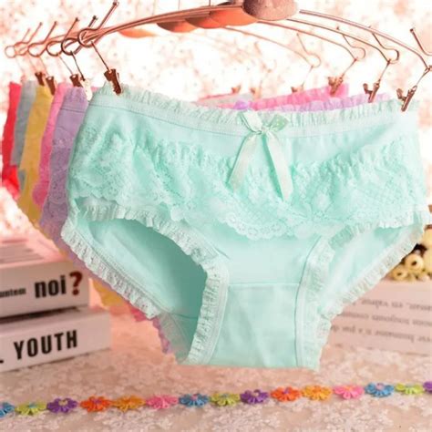 Women Cute Bow Panties Sexy Lingerie Cotton Hot Briefs Lace Underwear For Girls Breathable